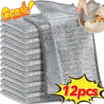 1/20 stücke Magie Reinigung Tuch Verdickt doppelseitige Metall Stahl Draht Lumpen Küche Dish Topf Waschen Tücher Handtuch saubere Werkzeuge