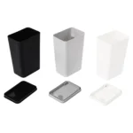 3er-Set Mülleimer, 9 Liter Küchenmülleimer, Press-und-Drück-Deckel-Design, abnehmbarer Deckel, für Küche, Bad, Büro NEU 3