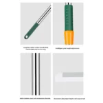 Großer Bodenabzieher, Besen, robuster Schrubber für Küche, Pool, Fliesen, Garagen, Fenster, Tierhaarentfernung, Reinigung, Eckenfegen 4
