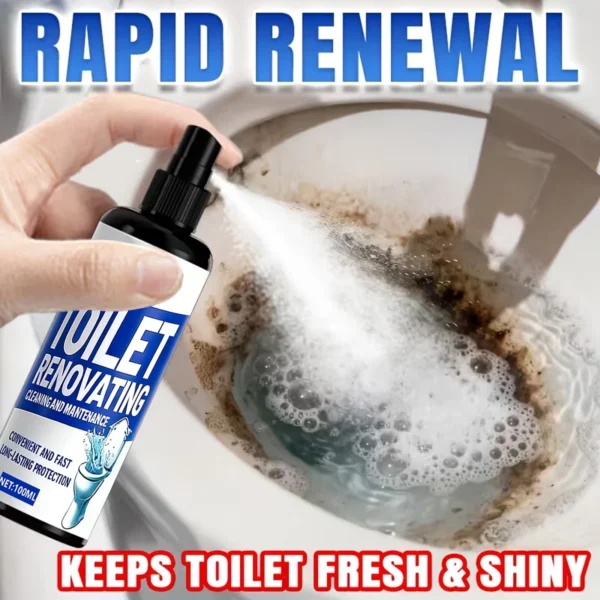 Toiletten-Renovierungsspray, 100ML WC-Reiniger & Fleckenentferner, Kraftvolle Tiefenreinigung für Kalk, Gelbe Flecken & Schmutz