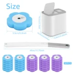 Toilettenbürste und Halter-Set mit Einweg-Nachfüllköpfen, Reinigungsset, Badezimmer-Reinigungsbürste, WC-Zubehör 2