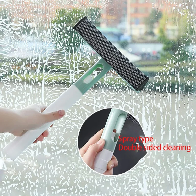 3-in-1-Fensterreinigungsbürste, Glaswischer für Badezimmerspiegel, Fenster mit Spray, doppelseitiger Fensterreiniger, Rakelwischer 2