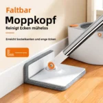 Joybos Schmutzwasser-Trennungs-Wischmopp & Eimer Set, Turbinen-Selbstreinigungssystem, [Rund+Quadratisch+Dreieckig] 3 Moppköpfe mit 6 Pads, 90 °   Faltbarer Flachmopp für Wände & Fußleisten, Nass- & Trockenreinigung für Zuhause/Wohnmobil/Wohnheim 4