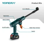 200Bar Bürstenloser Hochdruckreiniger Elektrische Wasserpistole mit Eimer Autoreiniger Sprühpistole für Makita 21V Akku 3