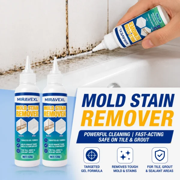 MIRAVEXL 125g Schimmelentferner-Gel Tiefenreinigendes Schimmelbeseitigungs-Gel für Badezimmerfliesen Fugen Dichtmittel Wand Haushaltsbedarf