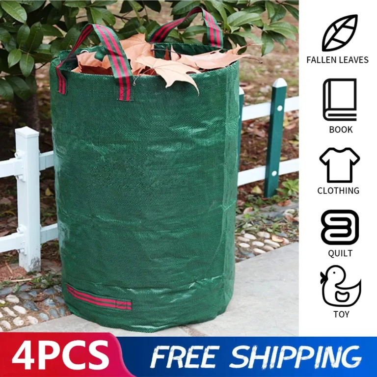4 Stück 272-500L Garten-Laubsack Faltbarer Garten-Abfallsack Wasserdichter Laubsammler Mehrzwecksack für Gartenabfälle 2