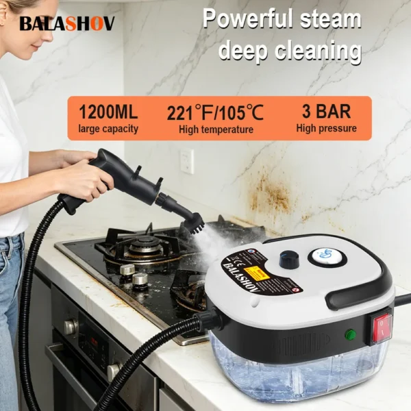 Tragbare Dampfreiniger mit Hoher Temperatur und Druck, Handgehaltener Dampfreiniger für Klimaanlagen, Hunde, Hauben, Autos, V/EU-Stecker