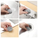 6 stücke Edelstahl Scheuer Ball Reinigung Set Scheuer Schwamm Reinigung Metall Wäscher Ball Scheuer Pad 3