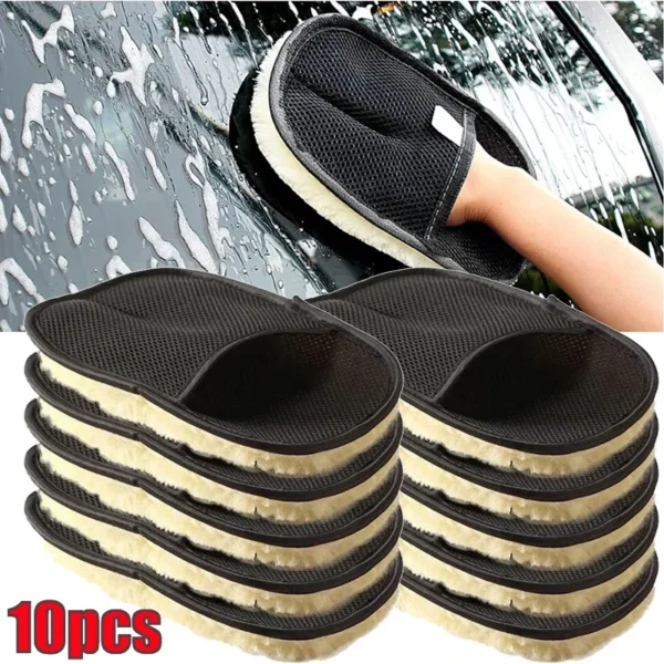 1/10Pcs Auto Reinigung Schwamm Handschuh Auto Polieren Waschen Mitt Handschuhe Mikrofaser Waschen Für Automotive Küche Häuser Reiniger wolle