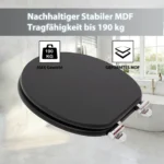 SINOBATH Toilettensitz mit Absenkautomatik Universelle Toilettendeckel WC-Sitz Holz Klobrille Tragfähigkeit 190 kg Neues Design 6