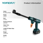 200Bar Bürstenloser Hochdruckreiniger Elektrische Wasserpistole mit Eimer Autoreiniger Sprühpistole für Makita 21V Akku 2
