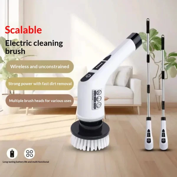 HOMEFISH Kabelloser Elektrischer Reinigungsbürsten-Spinner für Bad, Küche, Toilette, Multifunktionales Haushaltsreinigungsgerät