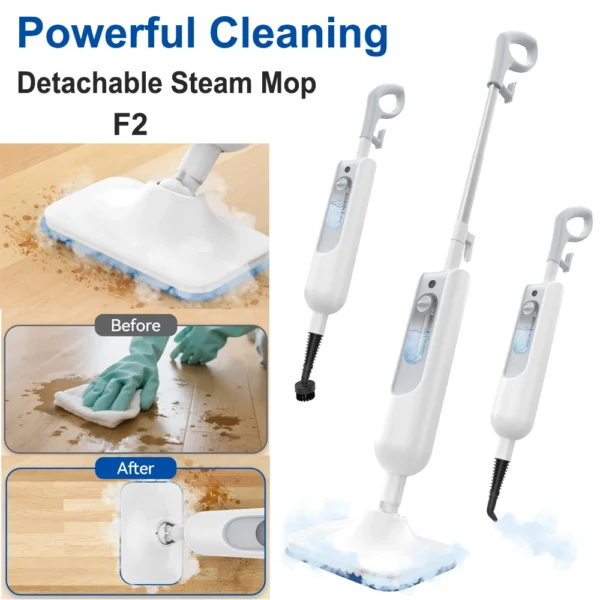 INSE Steam Mop Abnehmbarer Dampfreiniger 6-in-1 Leistungsstarker Schrubben Steam Vac Mop Hochtemperatur für Teppich Hartholz Küche F2
