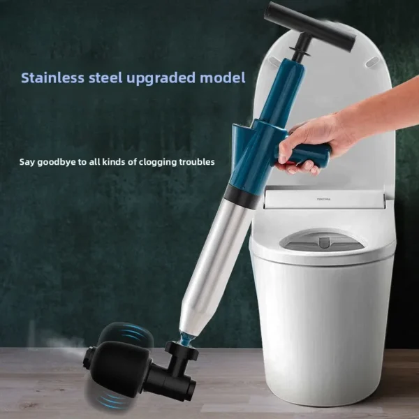 Hochdruck Air Drain Blaster Badezimmer Waschbecken Kanalisation Abfluss Verstopfen Entferner Werkzeuge Edelstahl Wc Kolben Pipeline unclogger