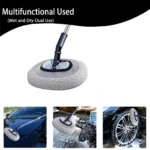 Autowaschbürste 15 °   Abgewinkelte Teleskop-Aluminium-Reinigungsbürste mit langem Griff, 45,27–58,66 Zoll, weiche Autowaschbürste für LKW, SUV, Wohnwagen 6