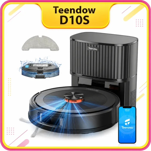 Teendow D10S Roboter-Staubsauger 5000Pa Maximale Saugkraft Bodenreiniger Automatische Reinigung Selbstaufladend LDS-Kartierung