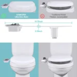 Bidet Toiletten sitz aufsatz ultra dünne nicht elektrische selbst reinigende Doppel düsen Frontal & Heck wäsche Kaltwasser Körperpflege 4