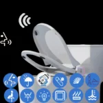KI-Sprachgesteuertes digitales japanisches WC mit automatischer Öffnung, elektrischem Bidet-Reiniger, App-Steuerung und intelligentem Deckel