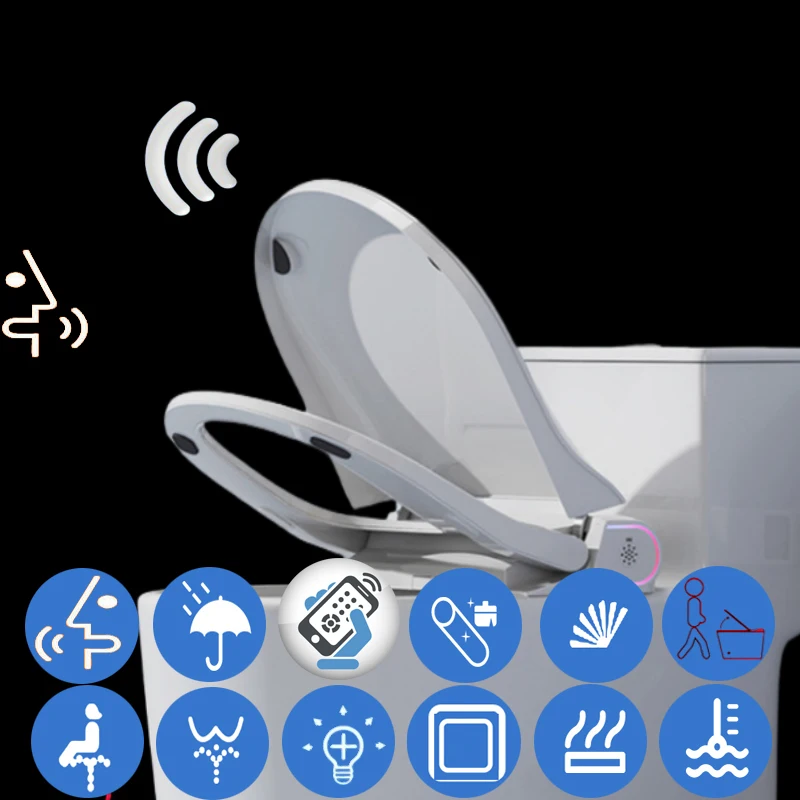 KI-Sprachgesteuertes digitales japanisches WC mit automatischer Öffnung, elektrischem Bidet-Reiniger, App-Steuerung und intelligentem Deckel