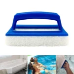 Reinigungsschwammbürste mit Griff, Pooloberflächenreinigungsschrubber, Schwimmbad-Reinigungswerkzeug für Poolwände