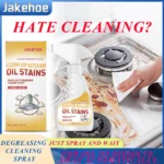 Jakehoe 120 ml Fettentferner, leistungsstarkes Küchen-Entfetter-Spray, Edelstahl-Hauben, Kochfeldreiniger, sofortiger Öl- und Fleckenlöser