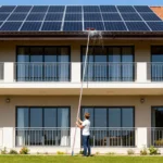Reinigungsbürste & Stangen-Reinigungsset für Solarmodule, Solarmodul- und Außenfenster-Reinigungsset, Außenfenster-Reinigungsstangen-Set 6