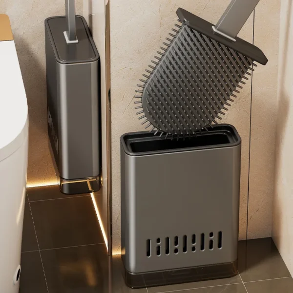 Neue Silikon-Toilettenbürste zur Wandmontage mit Abtropfschale für Gründliche Reinigung ohne Toten Winkel im Badezimmer