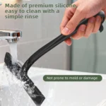 Silikon-Duschabzieher für Glastüren, Einfaches Aufhängen mit Haken, Badezimmer-Abzieher für Spiegel, Auto-Fenster, Wasserwischer 4