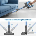 Kabelloser Staubsauger, leistungsstarker Staubsauger, 15KPA, leistungsstarker Tierhaarsauger mit LED-Arbeitslicht, bis zu 65 Minuten Laufzeit, für alle Hartholzböden, Teppiche und Tierhaare 5