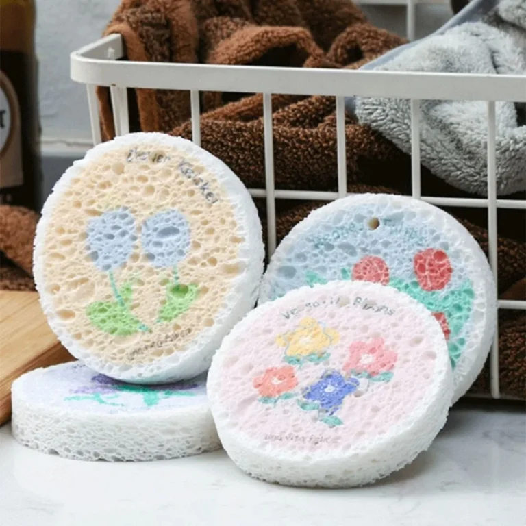 4 Stück Magic Wipe Reinigungs schwämme Baumwolle Scheuer schwämme Holz zellstoff Geschirrs pül schwamm Melamin Geschirr tuch Holz zellstoff Wasch werkzeug