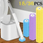 18/36Pcs Wc Pinsel Mit Einweg Ersatz Kopf Kits Upgrade Lange Griff Bad Reinigung Pinsel Für Home Wc Zubehör