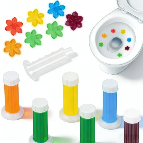 Toiletten-Gel-Reiniger mit Blumenstempel, langanhaltend, antibakteriell, WC-Deodorant, Lufterfrischer, 6 Düfte, umweltfreundlich, für Urinal und Toilette