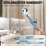 Leebein Elektrische Reinigungsbürste, 2026 Neues Spin Scrubber, IPX65 wasserdichter und 9 Bürstenköpfen, ausziehbarem langem Griff und 2 Geschwindigkeiten, Schrubber für Badezimmer, Boden, Küche 6