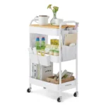 SONGMICS Beistellwagen, Rollwagen, Küchenwagen, Servierwagen, für Büro, Küche, Wohnzimmer 6