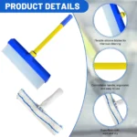 Glasreinigungsset, 30 cm, kurzer Griff, drehbarer Gummirakel, Mikrofaserbürste, Fensterspiegel, Dusche, Heimreinigungszubehör 3