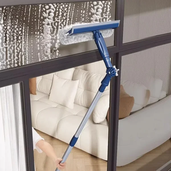Teleskop-Fensterabzieher, Glasreinigungswerkzeug, Windows-Reinigungsset, Ausrüstung mit Verlängerungsstange für hohe Fenster, Spiegel