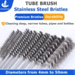500 mm extra lange Edelstahl-Drahtrohrbürste, Spirale, gedrehte Schlaufe, Rohrflasche, schmale Bohrung, Metall, tiefe Rostreinigung, Handwerkzeuge 3