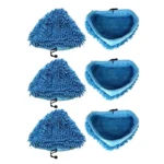 Blue Mop Ersatzpads Steam Mop Triangle Pads Blue Chenille kompatibel für H2O X5 H20 Ersatz waschbares Tuch 3