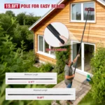 6 m wassergesteuerte Stangenbürste mit Rakel-Set, Teleskop-Verlängerungsstange mit hoher Reichweite, Fensterreinigungswerkzeug für Solarpanel-Waschmaschine 3
