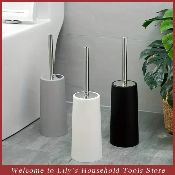 Toilettenbürste aus Edelstahl mit langem Griff, Badezimmer-Reinigungsbürste mit robuster Basis, Toilettenreiniger für die Tiefenreinigung auf dem Boden