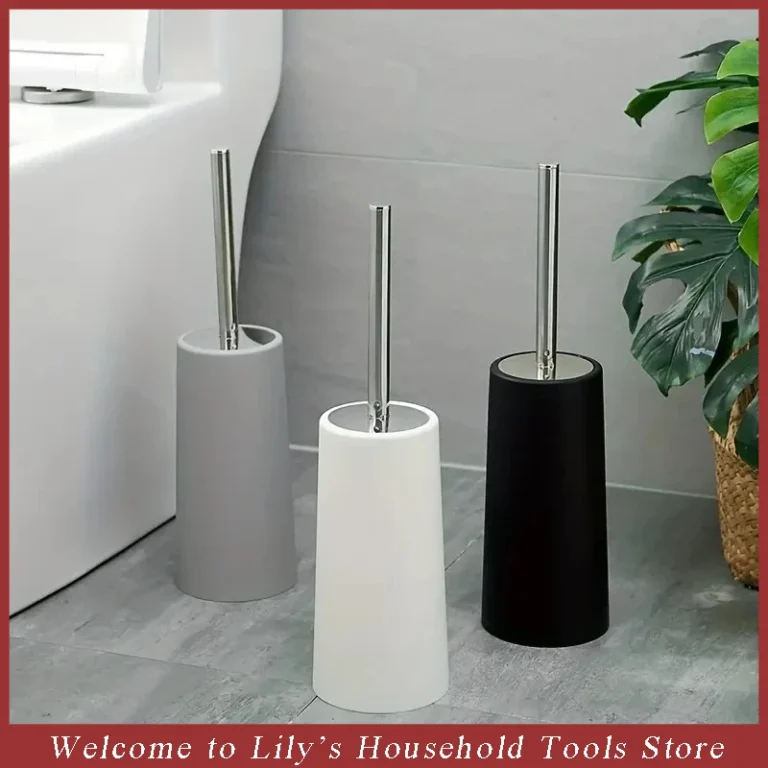 Toilettenbürste aus Edelstahl mit langem Griff, Badezimmer-Reinigungsbürste mit robuster Basis, Toilettenreiniger für die Tiefenreinigung auf dem Boden