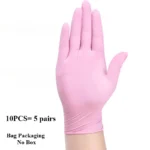 10/20/50/100 Stück rosa Handschuhe Einweg-Nitrilhandschuhe puderfrei für die Haushaltsreinigung Schönheitssalon Arbeitsküchenhandschuhe 6